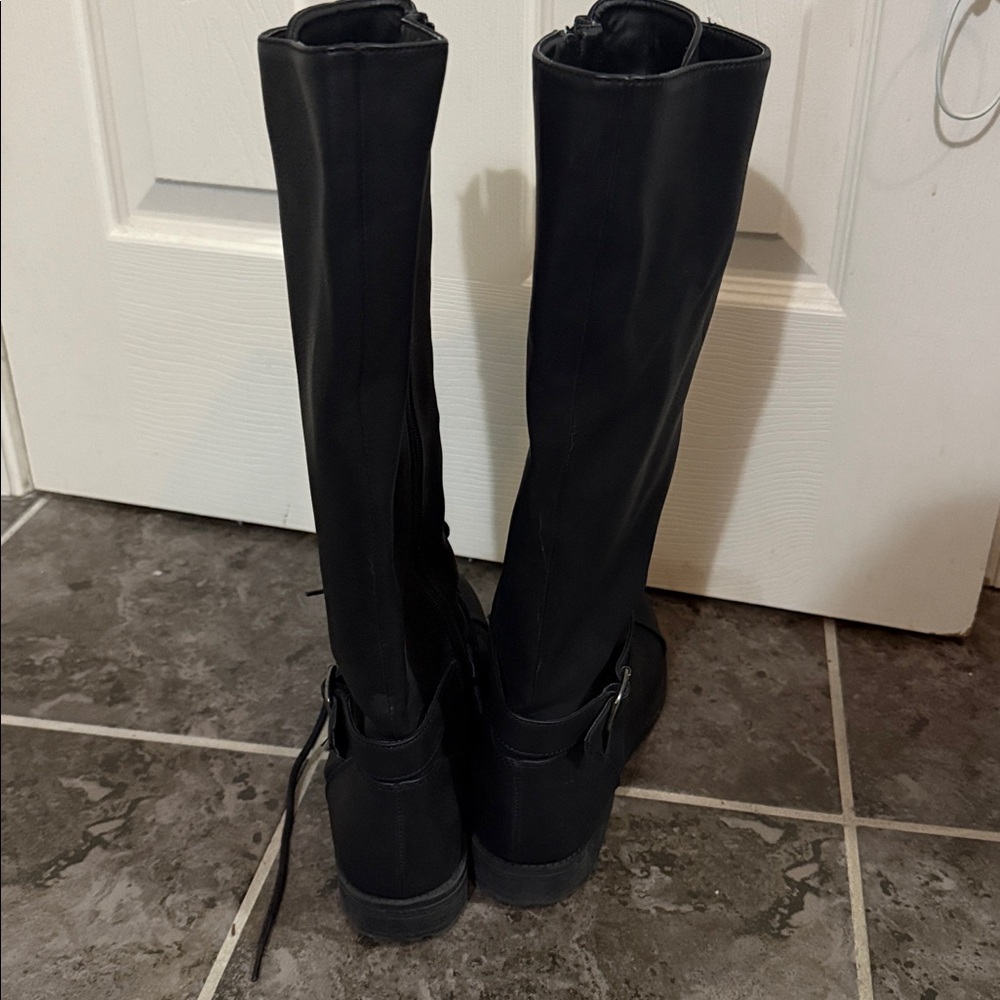Target Black Lace-Up Tall Boots - Picture 5 of 7